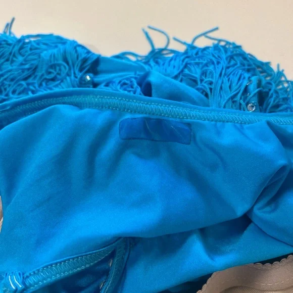 WEISSMAN Adult Turquoise Fringe Dance Costume | Jazz / Latin | Size SA - Picture 11 of 11